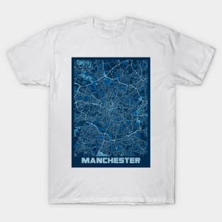 Manchester - United Kingdom Peace City Map T-Shirt